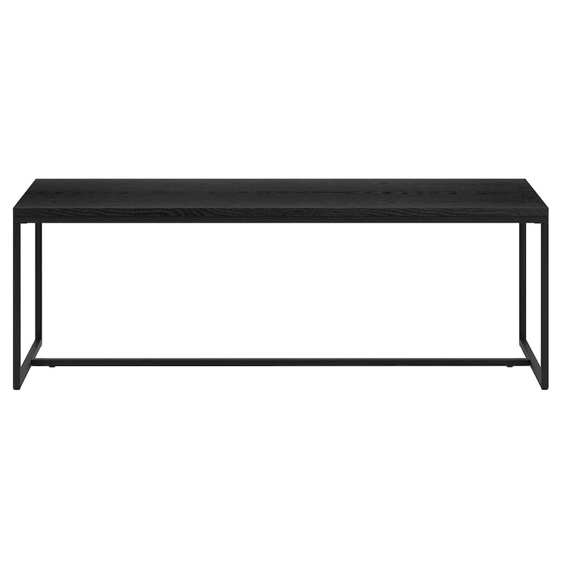 47" Rectangular Coffee Table with Faux Wood Top & Steel Frame