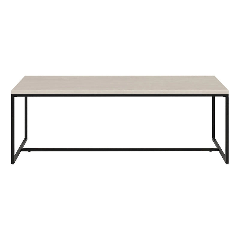 47" Rectangular Coffee Table with Faux Wood Top & Steel Frame