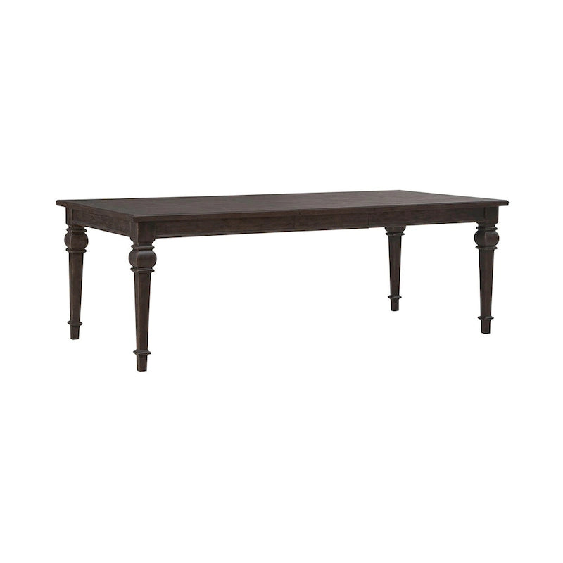 Saddle Brown Oak Extendable Dining Table