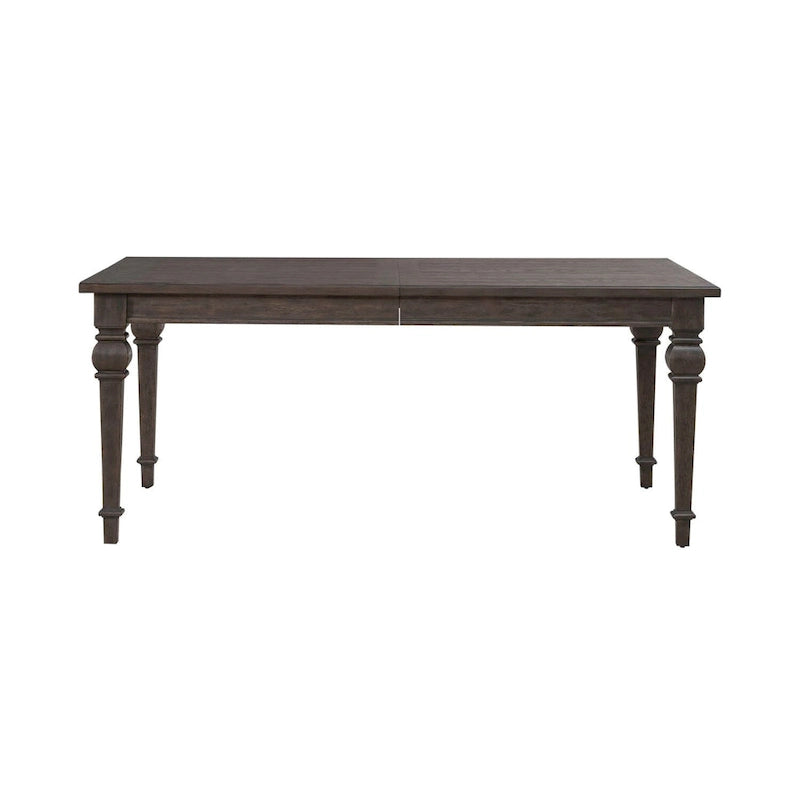 Saddle Brown Oak Extendable Dining Table