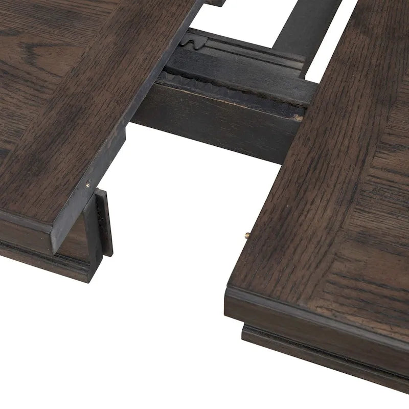 Saddle Brown Oak Extendable Dining Table