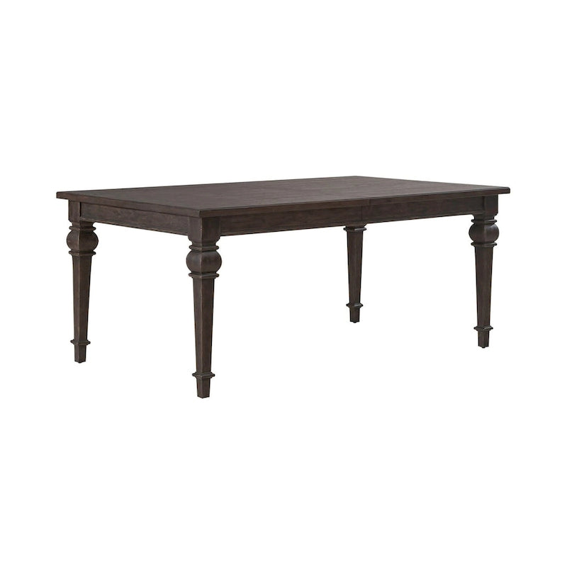 Saddle Brown Oak Extendable Dining Table