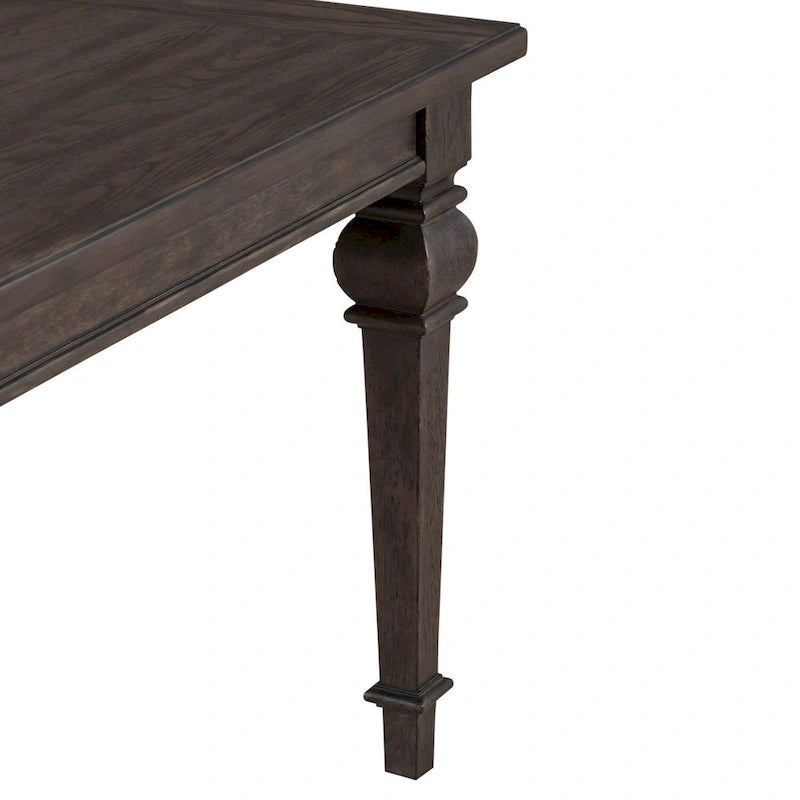 Saddle Brown Oak Extendable Dining Table