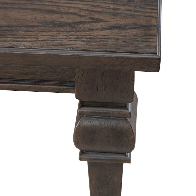 Saddle Brown Oak Extendable Dining Table