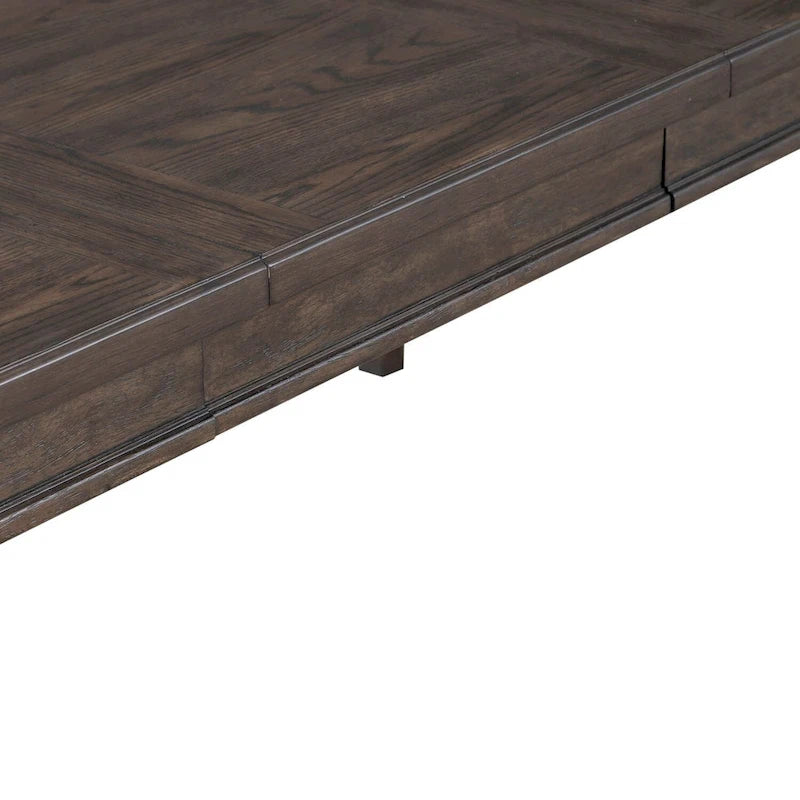 Saddle Brown Oak Extendable Dining Table