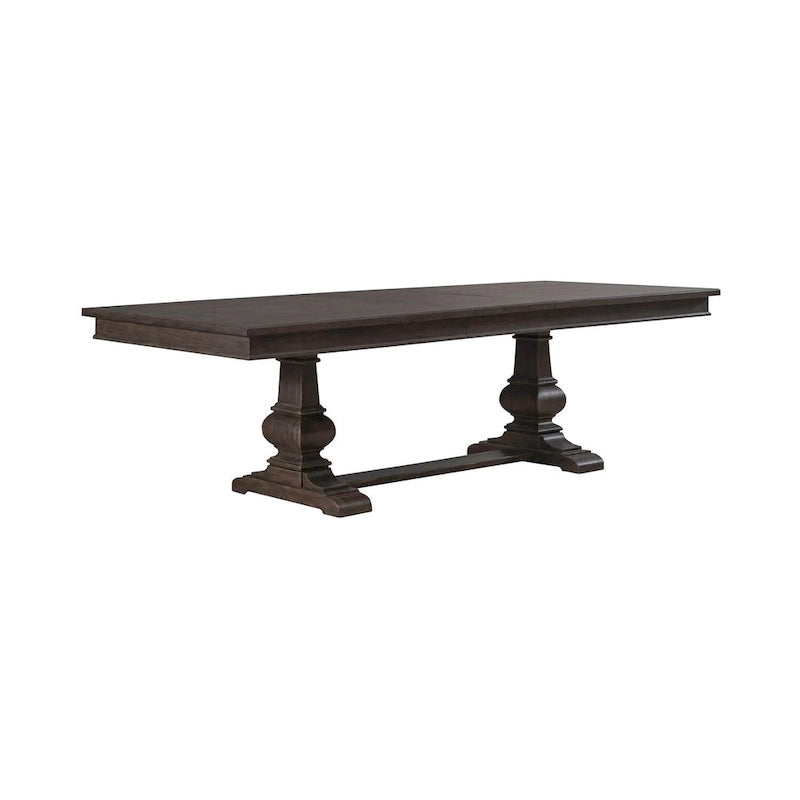 Saddle Brown Oak Extendable Dining Table