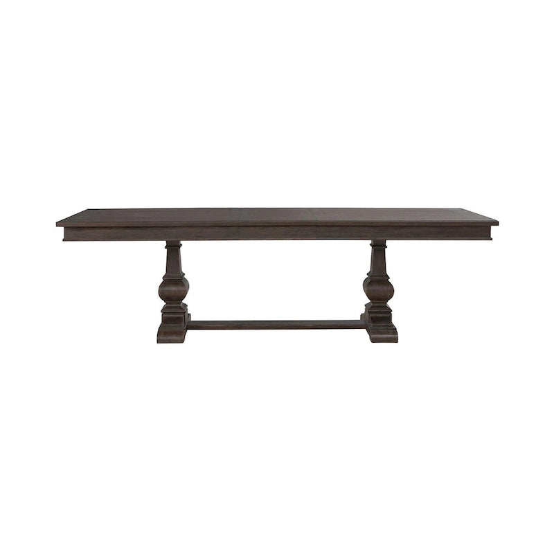 Saddle Brown Oak Extendable Dining Table
