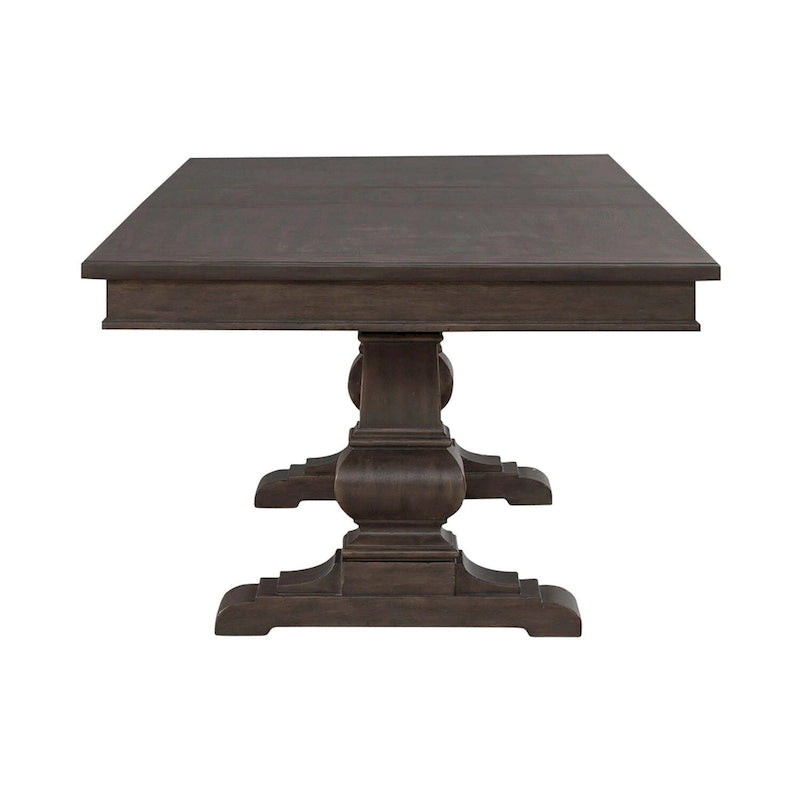 Saddle Brown Oak Extendable Dining Table