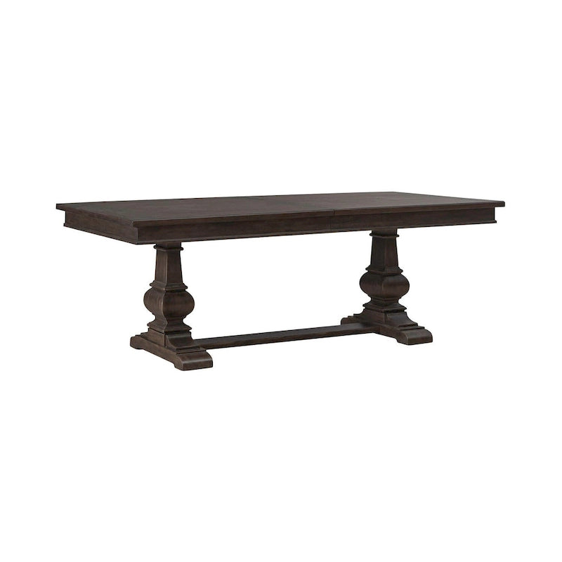 Saddle Brown Oak Extendable Dining Table