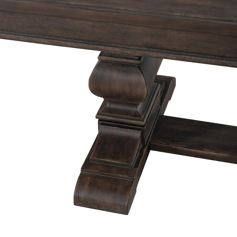 Saddle Brown Oak Extendable Dining Table
