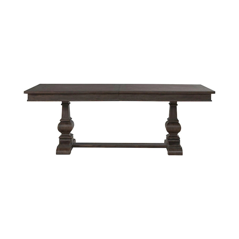 Saddle Brown Oak Extendable Dining Table