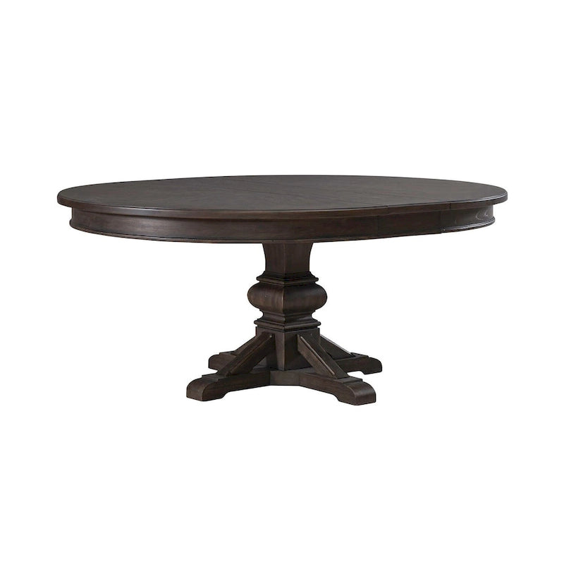 Saddle Brown Oak Extendable Dining Table