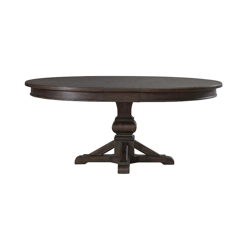 Saddle Brown Oak Extendable Dining Table