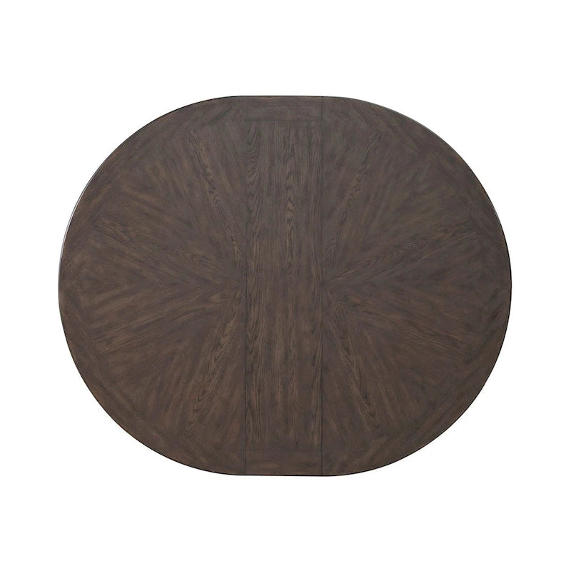 Saddle Brown Oak Extendable Dining Table