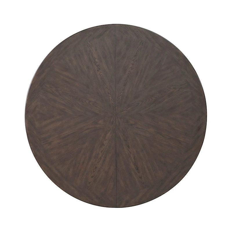Saddle Brown Oak Extendable Dining Table