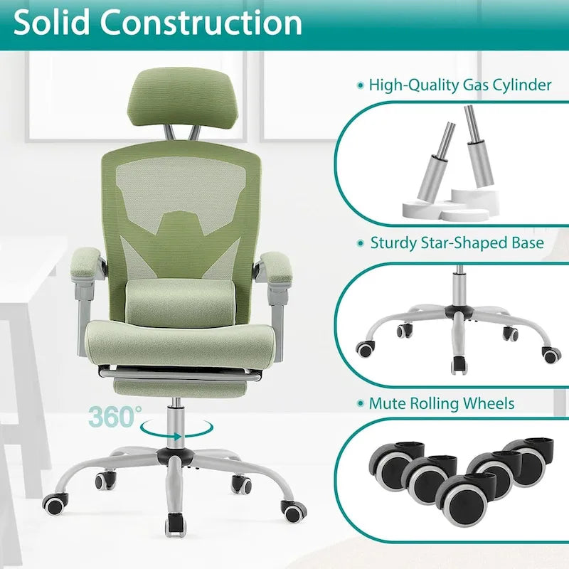 High-Back Reclining Gaming & Office Chair with Footrest