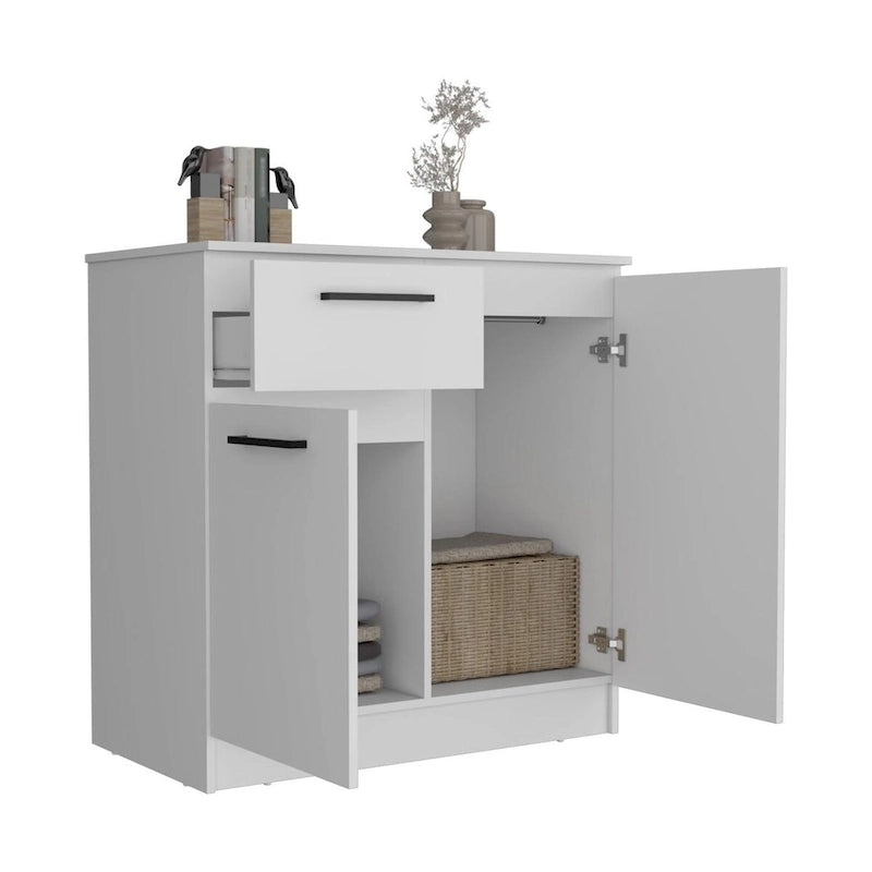 Compact Wood Dresser with Double-Door Cabinet & Drawer