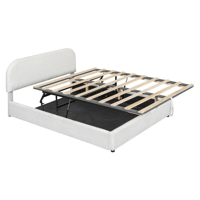 Queen Size Upholstered Platform Bed with Hydraulic Storage