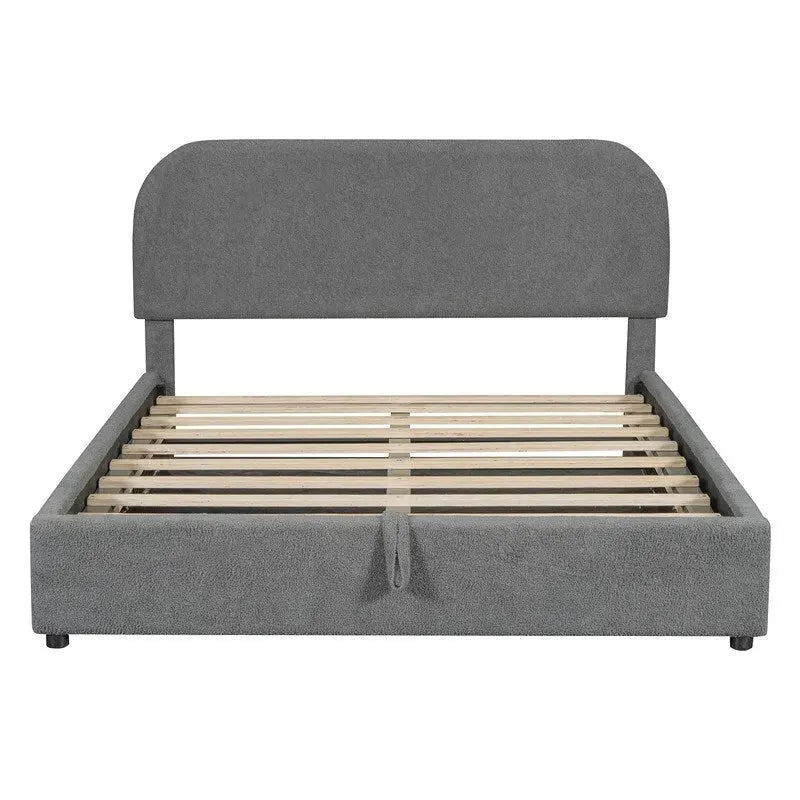 Queen Size Upholstered Platform Bed with Hydraulic Storage