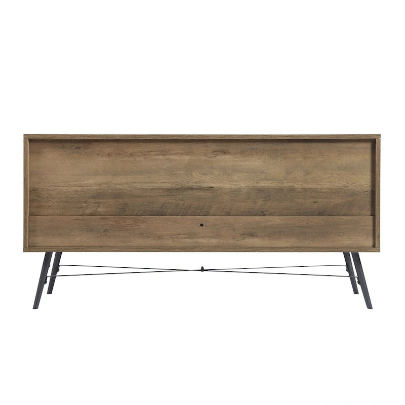 4-Drawer Wood Dresser with TV Stand Top – Walnut Brown