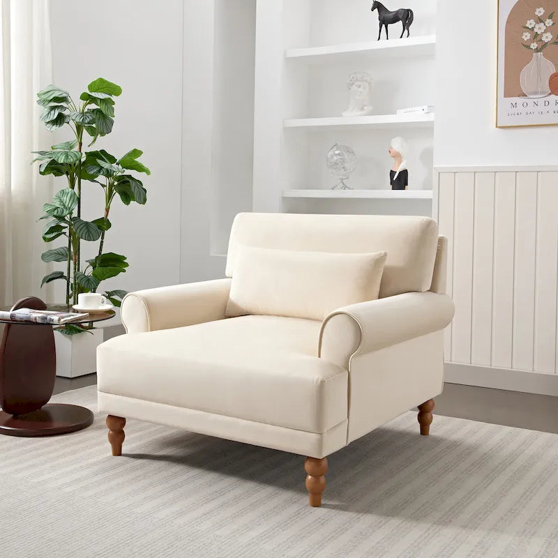 Modern Fabric Accent Club Chair with Aluminum Frame