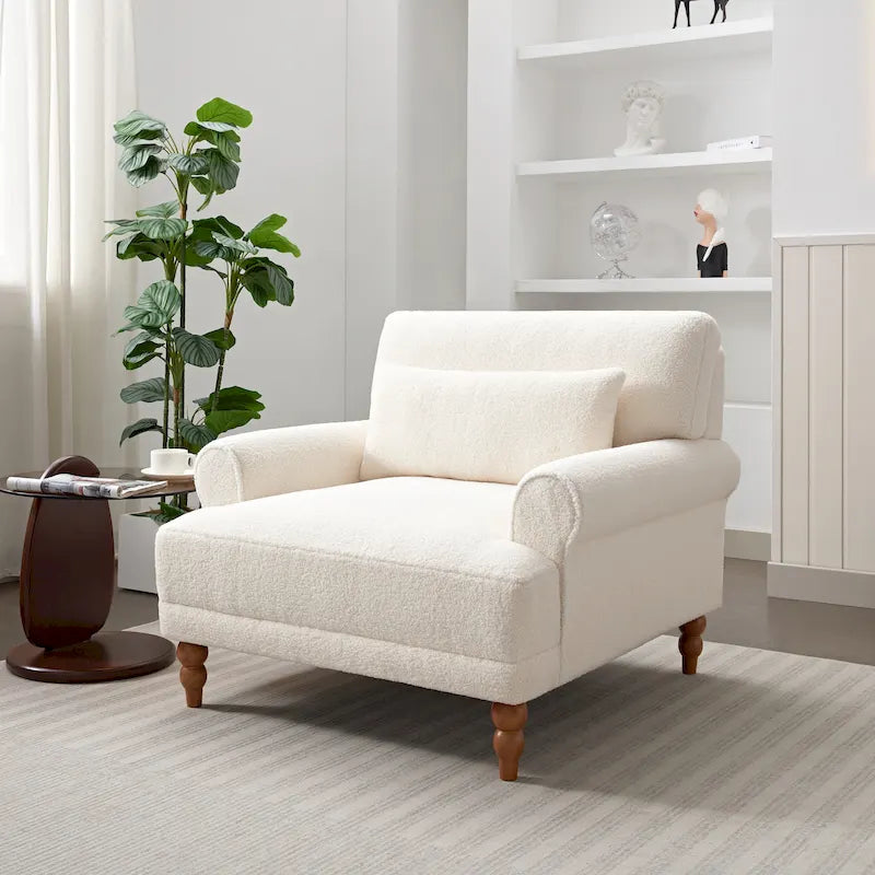 Modern Fabric Accent Club Chair with Aluminum Frame