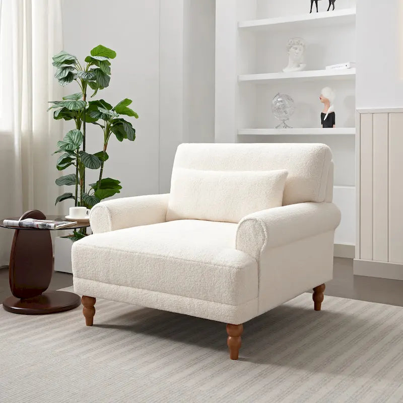 Modern Fabric Accent Club Chair with Aluminum Frame