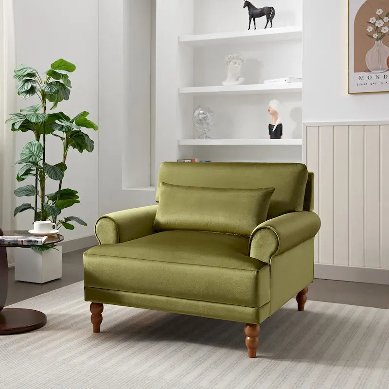 Modern Fabric Accent Club Chair with Aluminum Frame