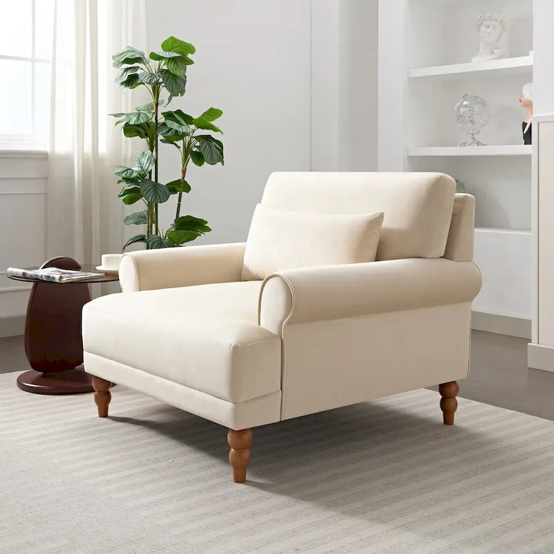 Modern Fabric Accent Club Chair with Aluminum Frame