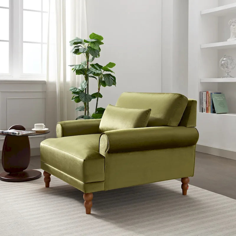 Modern Fabric Accent Club Chair with Aluminum Frame