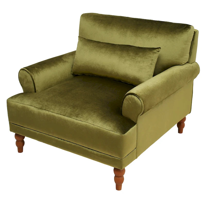 Modern Fabric Accent Club Chair with Aluminum Frame