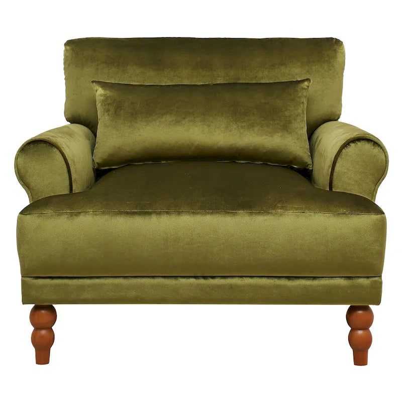 Modern Fabric Accent Club Chair with Aluminum Frame