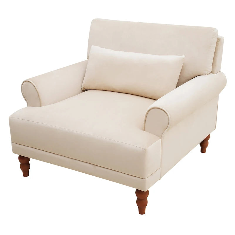 Modern Fabric Accent Club Chair with Aluminum Frame
