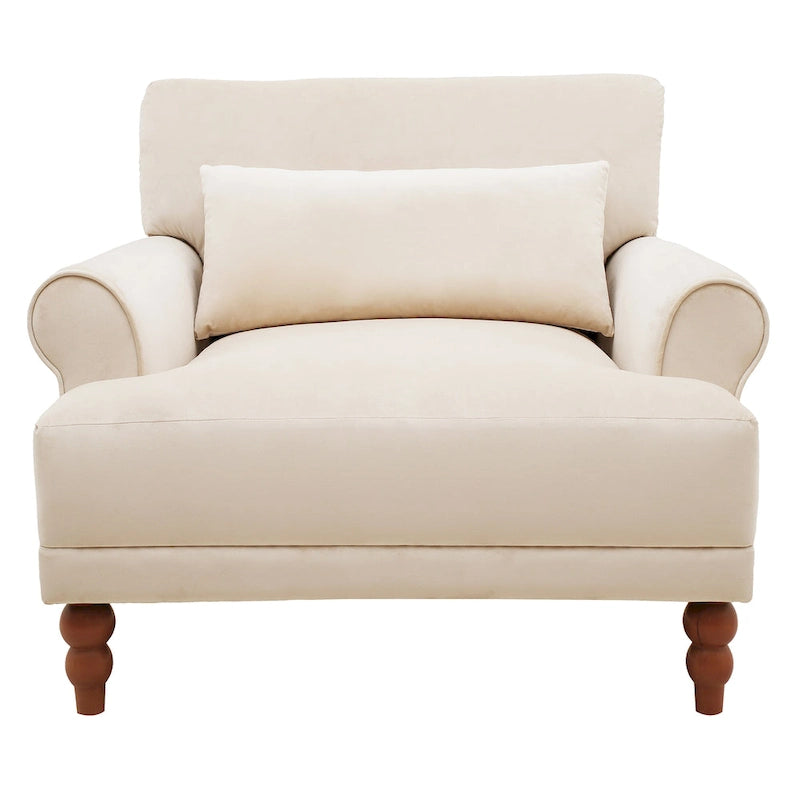 Modern Fabric Accent Club Chair with Aluminum Frame