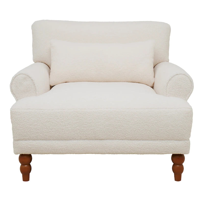 Modern Fabric Accent Club Chair with Aluminum Frame