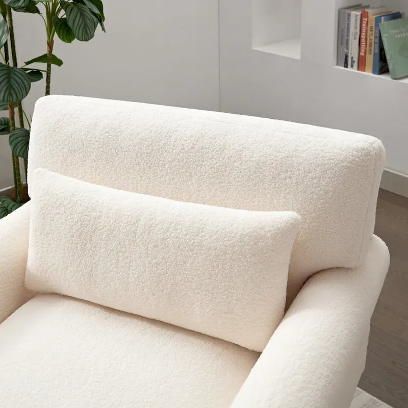Modern Fabric Accent Club Chair with Aluminum Frame