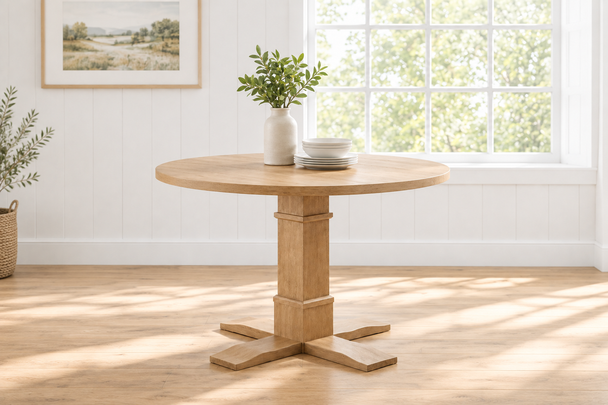 Round Pedestal Dining Table - Fresh Background Landscape